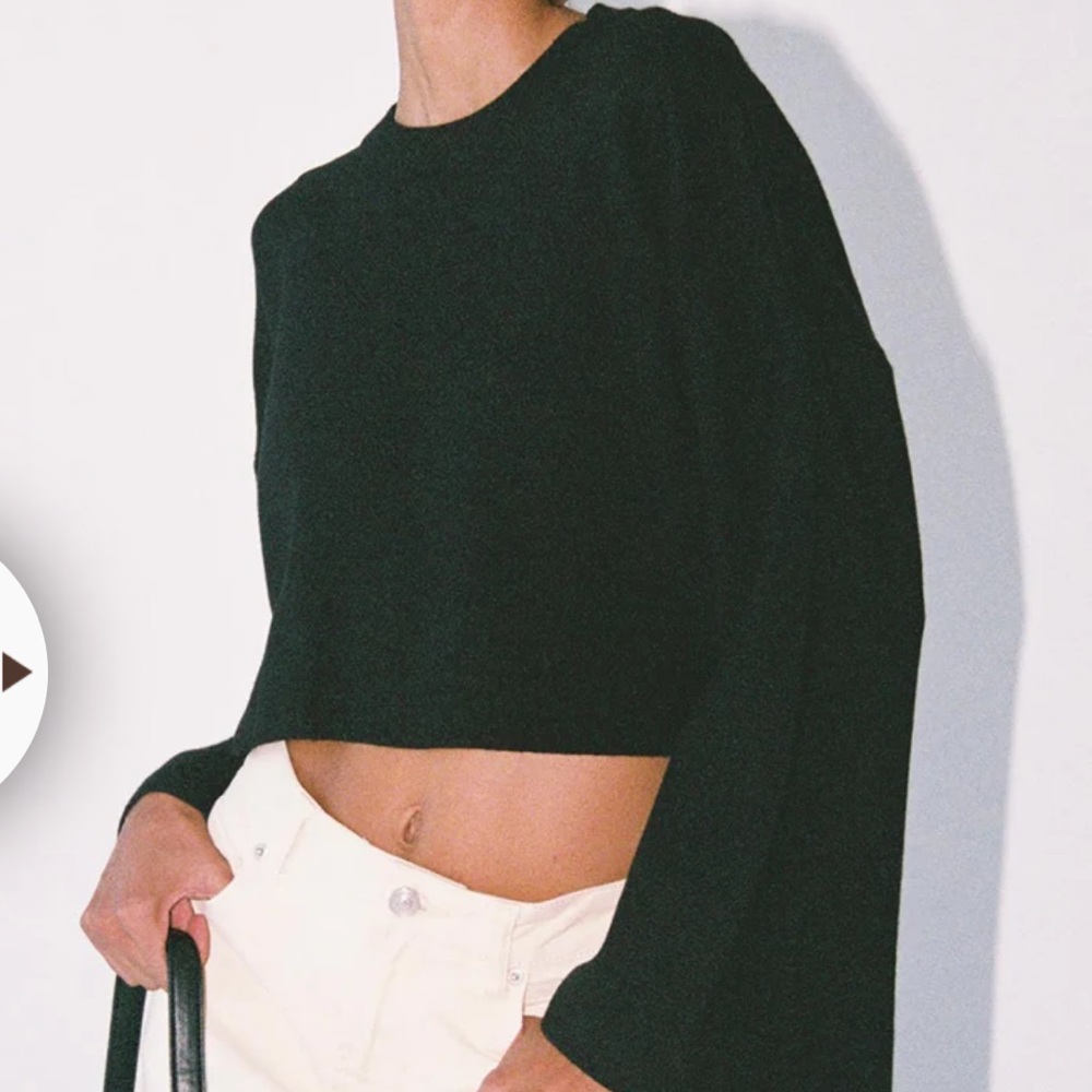 Princess Polly Girl Soldier cropped sweater- Black
